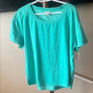 Women's Terry Cloth Vibrant Teal Short Sleeve Tee
